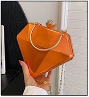 Women's Arylic Solid Color Streetwear Heart-shaped Lock Clasp Handbag sku image 3