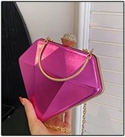 Women's Arylic Solid Color Streetwear Heart-shaped Lock Clasp Handbag sku image 4