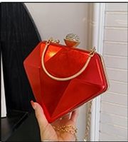 Women's Arylic Solid Color Streetwear Heart-shaped Lock Clasp Handbag sku image 6