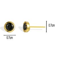 1 Pair Casual Elegant Commute Heart Shape Plating Inlay Sterling Silver Zircon Obsidian 18k Gold Plated Ear Studs main image 2