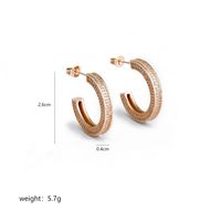 1 Pair Hip-Hop Rock Simple Style C Shape Polishing Inlay Copper Zircon 18K Gold Plated Ear Studs sku image 1