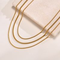 201 Stainless Steel Gold Plated Simple Style Solid Color Necklace main image 6