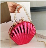 Women's Arylic Solid Color Cute Pearls Semicircle Lock Clasp Dome Bag sku image 4