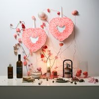 Valentine's Day Sweet Pastoral Heart Shape Plastic Indoor Outdoor Party Hanging Ornaments main image 5