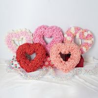 Valentine's Day Sweet Pastoral Heart Shape Plastic Indoor Outdoor Party Hanging Ornaments main image 3