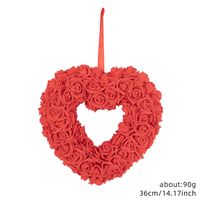 Valentine's Day Sweet Pastoral Heart Shape Plastic Indoor Outdoor Party Hanging Ornaments sku image 5