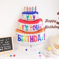 Birthday Cartoon Style Cute Exaggerated Cake Aluminum Film Indoor Outdoor Party Balloons main image 3