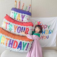 Birthday Cartoon Style Cute Exaggerated Cake Aluminum Film Indoor Outdoor Party Balloons main image 2
