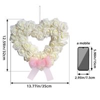 Valentine's Day Romantic Heart Shape Bow Knot Plastic Indoor Outdoor Party Hanging Ornaments main image 2