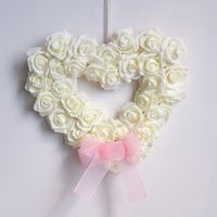 Valentine's Day Romantic Heart Shape Bow Knot Plastic Indoor Outdoor Party Hanging Ornaments main image 4