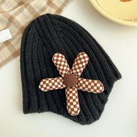 Girl's Sweet Flower Jacquard Wool Cap sku image 2