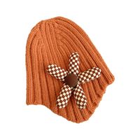 Girl's Sweet Flower Jacquard Wool Cap main image 2