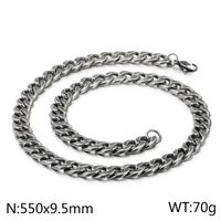 Retro Solid Color Titanium Steel Chain Men's Necklace sku image 5