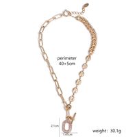 Copper 18K Gold Plated Hip-Hop Oval Inlay Zircon Pendant Necklace sku image 1