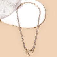 Ig Style Flower Bow Knot Copper 18k Gold Plated Zircon Pendant Necklace In Bulk main image 5
