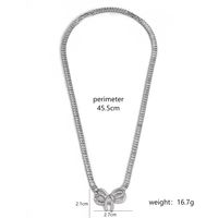 Ig Style Flower Bow Knot Copper 18k Gold Plated Zircon Pendant Necklace In Bulk main image 4