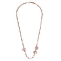 Ig Style Vintage Style Heart Shape Flower Copper 18k Gold Plated Zircon Necklace In Bulk main image 5