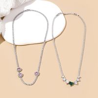 Ig Style Vintage Style Heart Shape Flower Copper 18k Gold Plated Zircon Necklace In Bulk main image 4