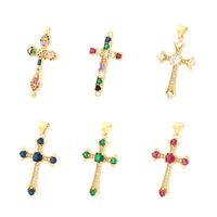 Elegant Simple Style Streetwear Cross Copper Plating Inlay Zircon 18k Gold Plated Charms main image 3