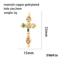 Elegant Simple Style Streetwear Cross Copper Plating Inlay Zircon 18k Gold Plated Charms main image 4
