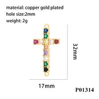 Elegant Simple Style Streetwear Cross Copper Plating Inlay Zircon 18k Gold Plated Charms main image 7