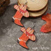1 Pair Cute Funny Cactus Boots Wood No Inlaid Ear Hook sku image 5