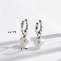 1 Pair Basic Modern Style Circle Pearl Plating Stainless Steel 18k Gold Plated Earrings main image 4