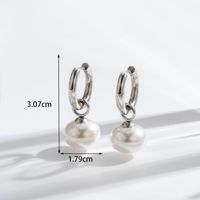 1 Pair Basic Modern Style Circle Pearl Plating Stainless Steel 18k Gold Plated Earrings sku image 3
