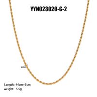 304 Stainless Steel Simple Style Streetwear Solid Color Necklace sku image 2