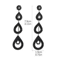 Glam Shiny Water Droplets Rhinestone Plating Hollow Out Inlay Rhinestones Silver Plated Women's Drop Earrings sku image 7