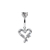 Elegant Cute Wings Butterfly Stainless Steel Copper Plating Inlay Rhinestones Zircon White Gold Plated Belly Ring main image 7