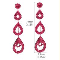 Glam Shiny Water Droplets Rhinestone Plating Hollow Out Inlay Rhinestones Silver Plated Women's Drop Earrings sku image 4