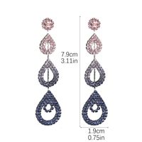 Glam Shiny Water Droplets Rhinestone Plating Hollow Out Inlay Rhinestones Silver Plated Women's Drop Earrings sku image 5