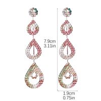 Glam Shiny Water Droplets Rhinestone Plating Hollow Out Inlay Rhinestones Silver Plated Women's Drop Earrings sku image 8