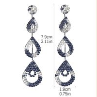 Glam, Gotas De Agua Brillante, Enchapado En Diamantes De Imitación, Con Incrustaciones De Diamantes De Imitación, Pendientes Colgantes De Plata Para Mujer sku image 6