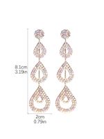 Glam Shiny Water Droplets Rhinestone Plating Hollow Out Inlay Rhinestones Silver Plated Women's Drop Earrings sku image 2