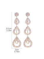 Glam Brillant Gouttelettes D'eau Strass Placage Évider Incrustation Strass Argent Plaqué Boucles D'oreilles Pour Femmes sku image 2