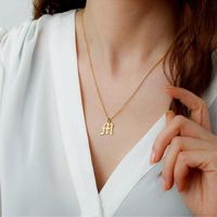 Vintage Style Classic Style Letter Copper 14k Gold Plated Pendant Necklace In Bulk main image 11