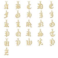Vintage Style Classic Style Letter Copper 14k Gold Plated Pendant Necklace In Bulk main image 8