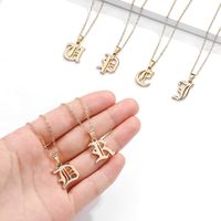 Vintage Style Classic Style Letter Copper 14k Gold Plated Pendant Necklace In Bulk main image 6