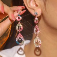 Bijoux En Gros Élégant Les Gouttelettes D'eau Strass Boucles D'oreilles sku image 8