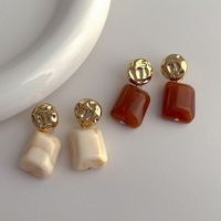 1 Piece Vintage Style Color Block Plating Arylic Copper 14k Gold Plated Drop Earrings main image 4