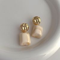 1 Piece Vintage Style Color Block Plating Arylic Copper 14k Gold Plated Drop Earrings main image 6
