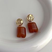 1 Piece Vintage Style Color Block Plating Arylic Copper 14k Gold Plated Drop Earrings sku image 1