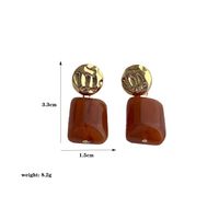 1 Piece Vintage Style Color Block Plating Arylic Copper 14k Gold Plated Drop Earrings main image 2