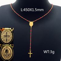 Titan Stahl 18 Karat Vergoldet Einfacher Stil Pendeln Kette Kreuzen Halskette sku image 5