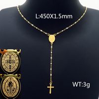 Titanium Steel 18K Gold Plated Simple Style Commute Chain Cross Necklace sku image 4