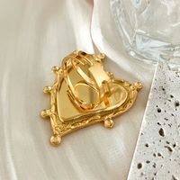 304 Stainless Steel 14K Gold Plated Elegant Romantic Sweet Enamel Plating Heart Shape Open Rings main image 4