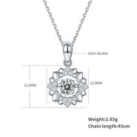 Elegant Classical Snowflake Sterling Silver Gra Plating Inlay Moissanite Rhodium Plated Pendant Necklace main image 2