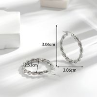 1 Pair Casual Simple Style Streetwear C Shape Circle Twist Plating Stainless Steel 18k Gold Plated Ear Studs main image 3